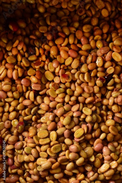 Fototapeta Coffee beans,In the ferment and wash method of wet processing