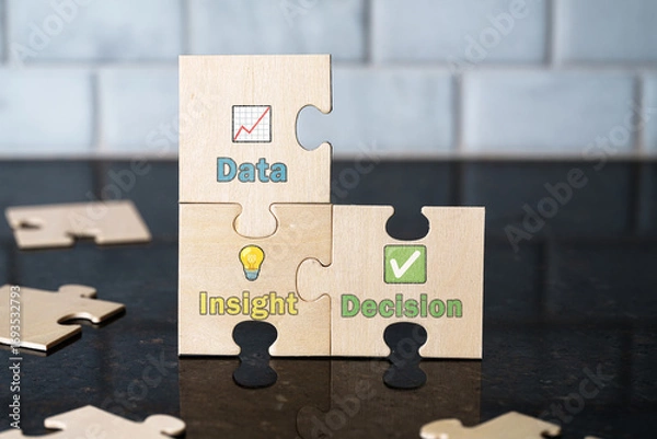 Fototapeta Data Insight Decision, Analytics Training Orientation Strategy Puzzle Symbolism