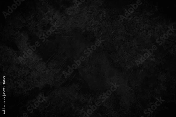 Fototapeta Close up retro plain dark black cement & concrete wall background texture for show or advertise or promote product and content on display and web design element concept decor.