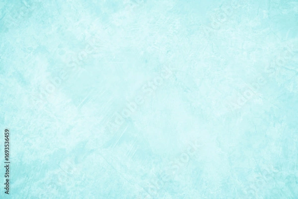 Fototapeta Pastel blue and white concrete stone texture for background in summer wallpaper. Cement and sand wall of tone vintage. Concrete abstract wall of light cyan color, cement texture mint green for design.
