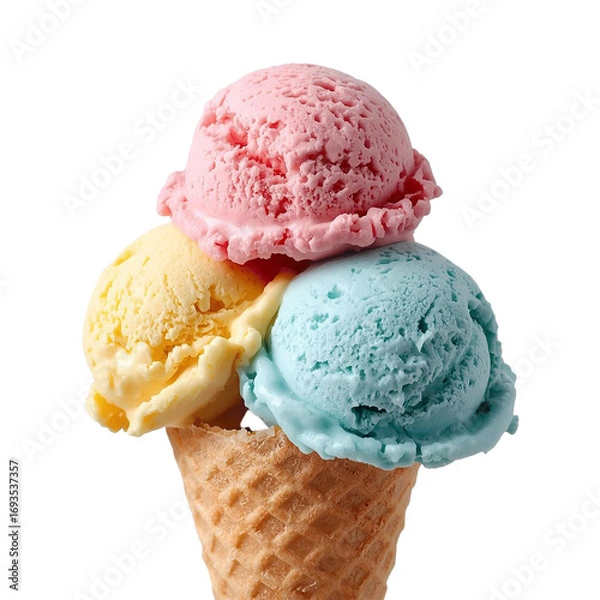 Obraz Three Scoop Ice Cream Cone