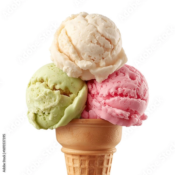 Obraz Three Scoop Ice Cream Cone
