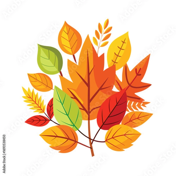 Fototapeta Vibrant autumn leaves in a colorful cluster