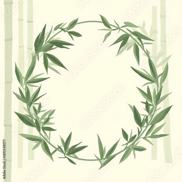 Fototapeta green bamboo frame