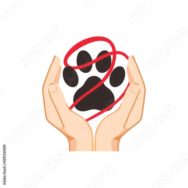 Obraz Paw Print Protection – World Rabies Day Vector