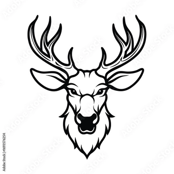 Fototapeta detailed moose head vector illustration with angle 