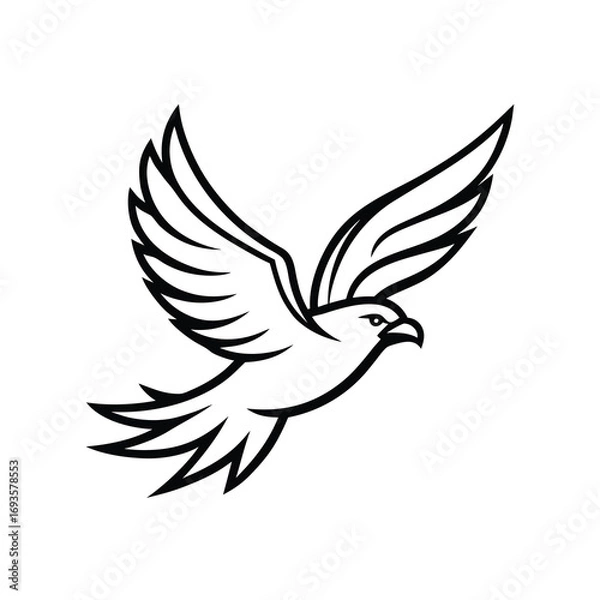Fototapeta flying eagle logo design vector illustration