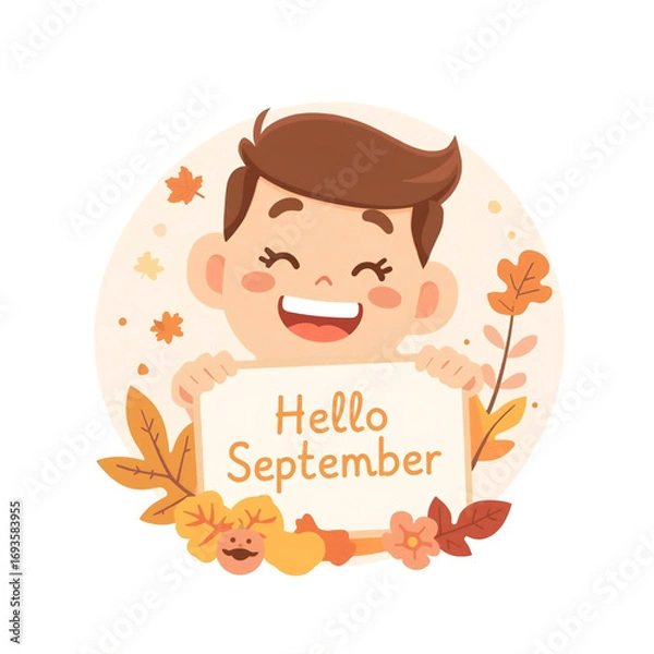 Obraz vector illustration of a happy young man