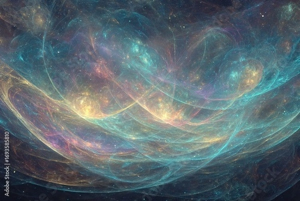 Obraz Abstract Colorful Digital Nebula in Space