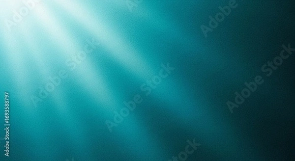 Fototapeta Abstract Background of Light Rays Shining Through Deep Blue Ocean Water