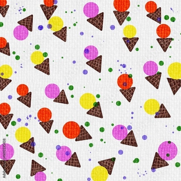 Fototapeta seamless pattern with ice cream 