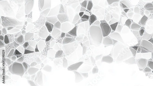 Fototapeta Abstract grayscale texture of irregular shapes resembling stones or cells.