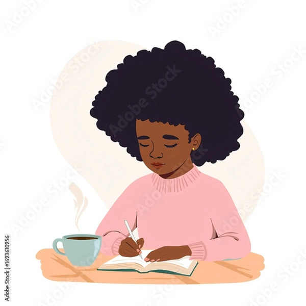 Obraz girl with cup of tea