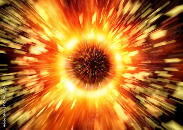 Fototapeta 火炎の輪が爆発する抽象的な背景