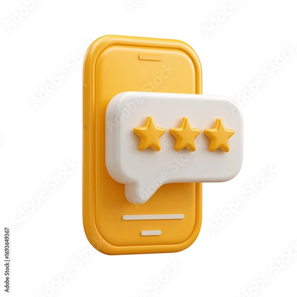 Obraz 3D Mobile Review Rating Three Stars
