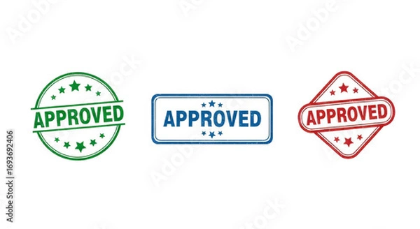 Fototapeta Approved stamp vector graphic design element for business marketing and branding projects , isolated on transparent background