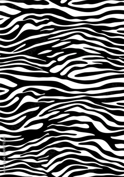 Fototapeta Zebra seamless pattern, animal skin texture textile 