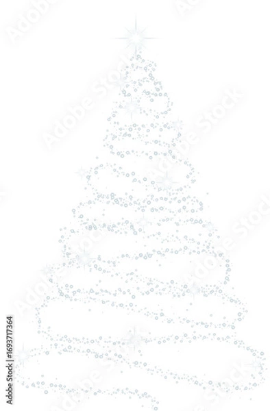 Obraz Elegant Silver Christmas Tree Sparkling Decorative