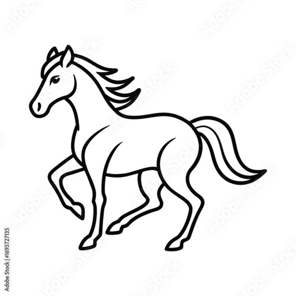 Obraz Galloping horse minimalist line art outline