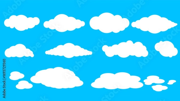 Obraz vector illustration of clouds, vector illustration of a set of icons of clouds, cloud
