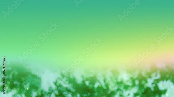 Obraz Colorful gradient depicting a serene landscape blending bright shades of green and yellow at sunset