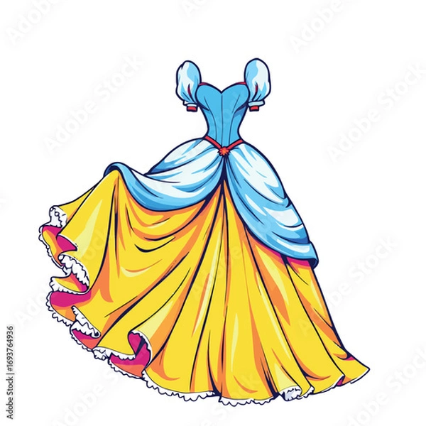 Fototapeta Vsai elegant princess gown flowing gracefully, a symbol of fairytale charm
