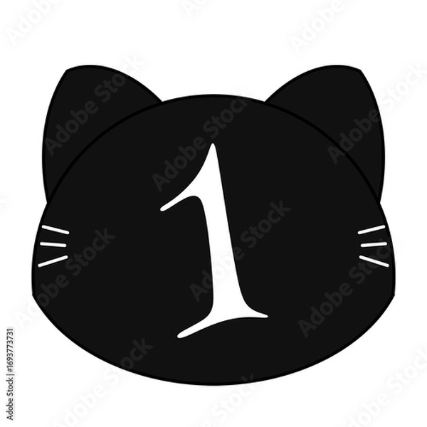 Fototapeta 猫の数字イラスト