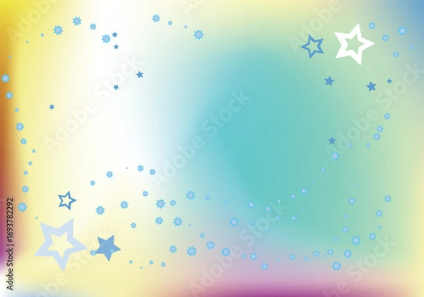 Fototapeta 星空と天の河・グラデーション背景イラストレインボーカラー