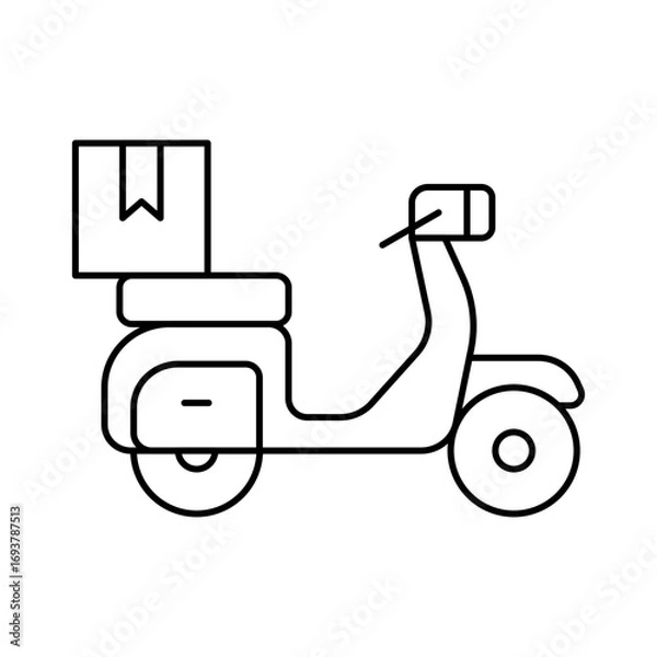 Fototapeta delivery bike icon in transparent background