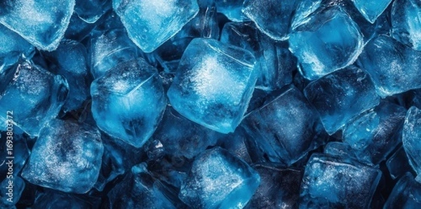 Fototapeta Fresh Ice cubes Background for Cool Drinks and Refreshing Summer Time