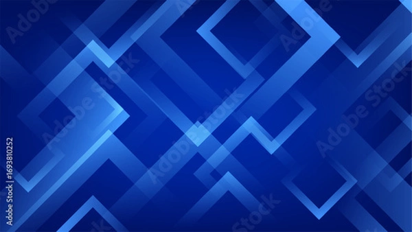 Fototapeta abstract background design with overlapping geometric shapes in blue creating modern technology texture and depth for digital wallpaper web poster or contemporary art concept