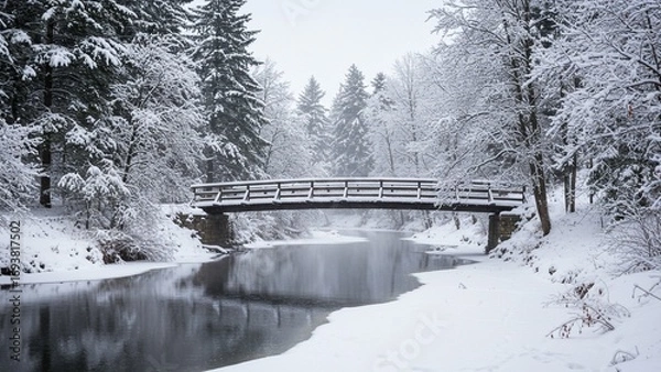 Obraz bridge in winter