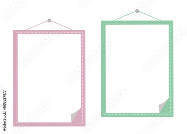 Fototapeta 吊すタイプの縦長メッセージボード。2枚セット