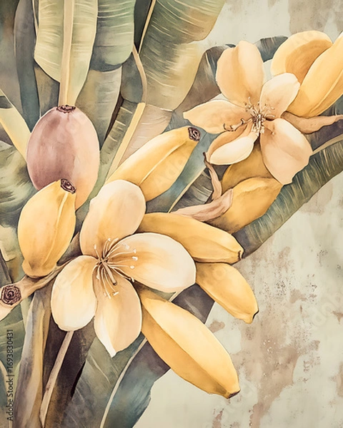 Fototapeta Banana is a naturally sweet and nutritious fruit, packed with essential vitamins and minerals. Great for boosting energy, supporting heart health.