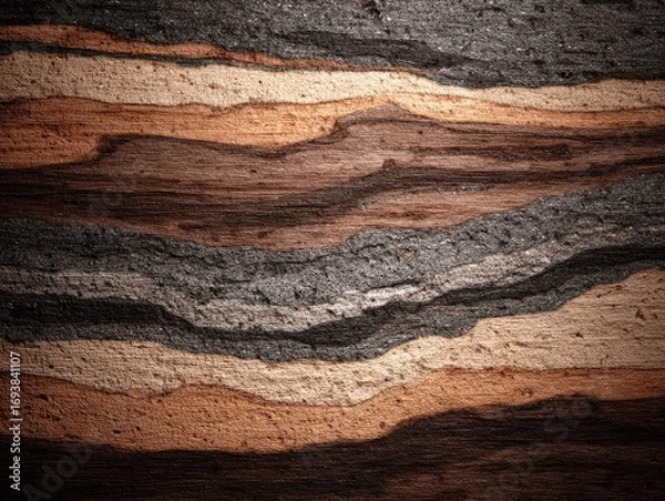 Fototapeta Layered rock strata, various colors