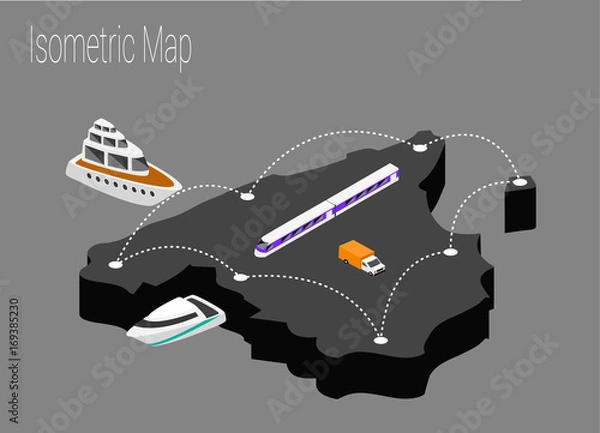 Obraz Map Spain isometric concept.