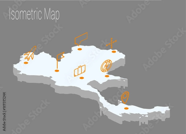 Obraz Map Thailand isometric concept.