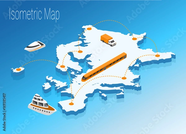 Obraz Map Europe isometric concept.