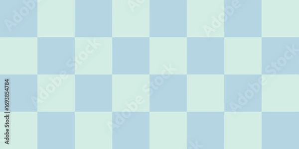 Fototapeta Seamless pattern of light blue and pale green squares for fabric design