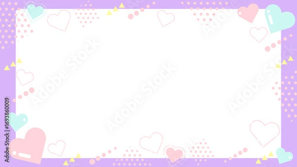 Obraz 動画配信用のかわいい背景43　ハートフレーム