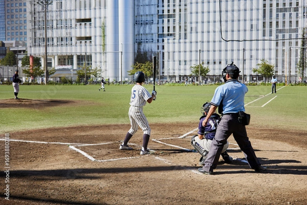 Obraz 都内で開催される少年野球の試合（顔なし）