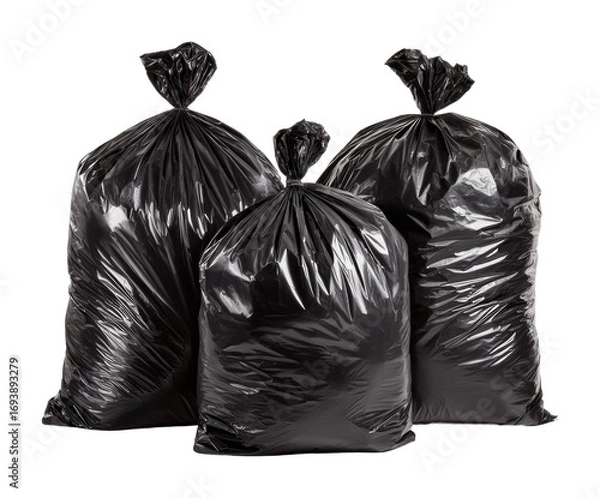 Fototapeta Removing waste urban environment of trash bags cleanup effort isolated on transparent background