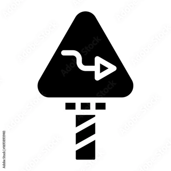Obraz Vector Design Zig Zag Road Icon Style