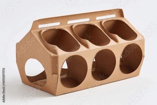Obraz Cardboard carrier for three cylindrical items