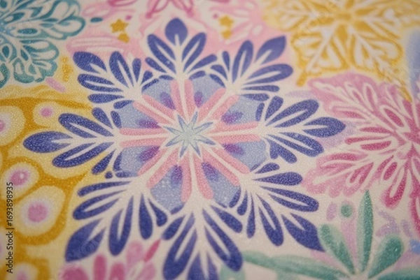 Obraz Close-up of pastel floral textile pattern
