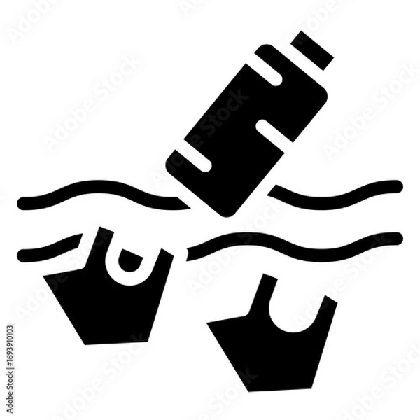 Obraz Water Pollution Icon Style