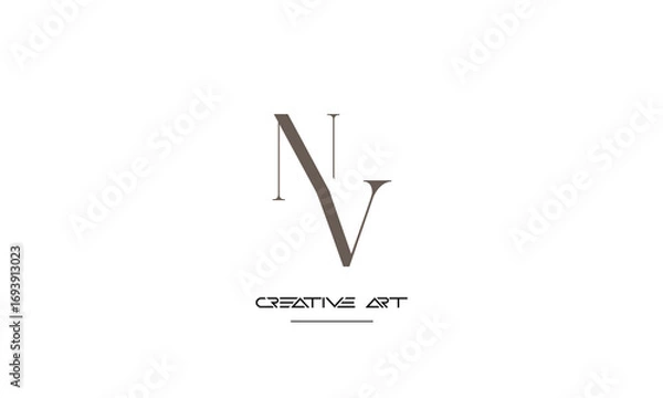 Obraz NV, VN, N, V abstract letters logo monogram
