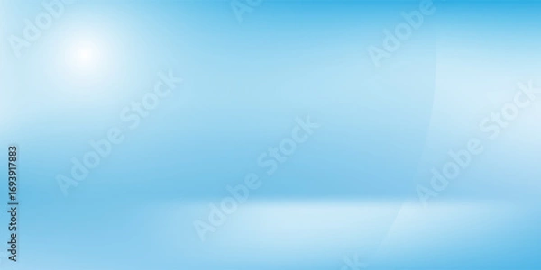 Fototapeta Blue studio room. Limbo light background. Gradient abstract simple