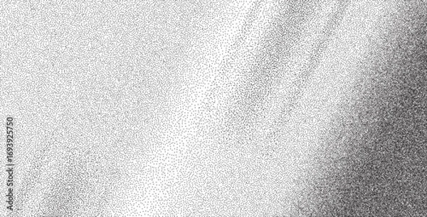 Fototapeta Noise dynamic pattern gradient. Grunge grain stippled background. Grunge abstract dotwork texture. Faded black and white halftone cover. Dots gradation. Vector distressed speckle effect backdrop.