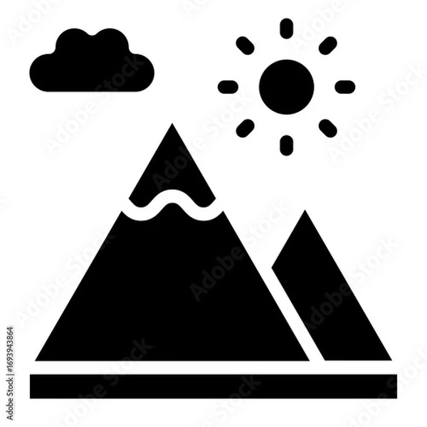 Fototapeta Vector Design Mountains Icon Style